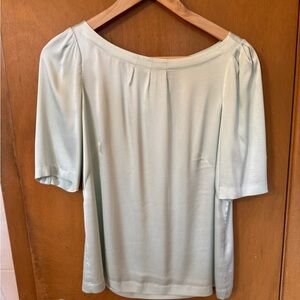 Elegant Light Seafoam Green Silk Women's Top